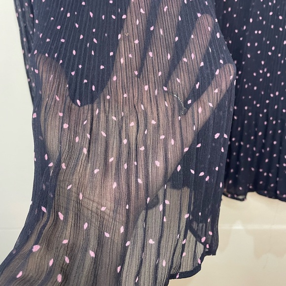 LC Lauren Conrad Blue Sleeveless Blouse with Mandarin Collar - Picture 5 of 7